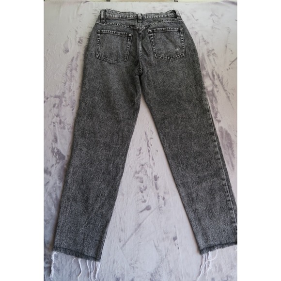 Pacsun Women's Acid‎ Wash Black Vintage Icon Raw Hem Denim Jeans. Size 25 - Picture 4 of 10